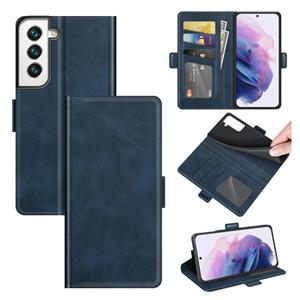 huismerk Voor Samsung Galaxy S22 + 5G Dual-Side Magnetic Buckle Horizontale Flip Lederen Case met Houder & Card Slots & Portemonnee (Donkerblauw)