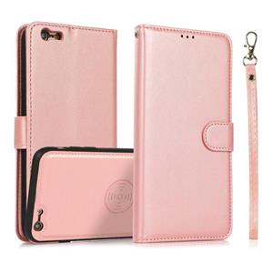 huismerk Calf Texture 2 in 1 Detachable Magnetic Back Cover Horizontal Flip Leather Case with Holder & Card Slots & Wallet & Photo Frame For iPhone 6s / 6(Rose