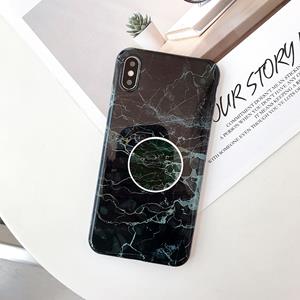 huismerk Marmer anti-drop TPU bescherming achtercover voor iPhone XS Max met opvouwbare houder (Z24)