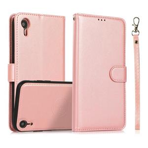 huismerk Calf Texture 2 in 1 Detachable Magnetic Back Cover Horizontal Flip Leather Case with Holder & Card Slots & Wallet & Photo Frame For iPhone XR(Rose Gol