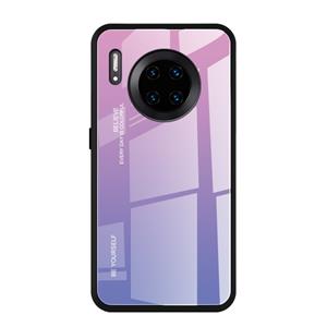 Huismerk Voor Huawei Mate 30 Pro Gradient Color Glass Case (Light Purple)