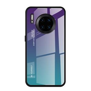 Huismerk Voor Huawei Mate 30 Pro Gradient Color Glass Case (Paars)