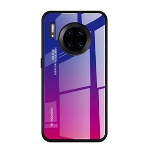 Huismerk Voor Huawei Mate 30 Pro Gradient Color Glass Case (Roodblauw)
