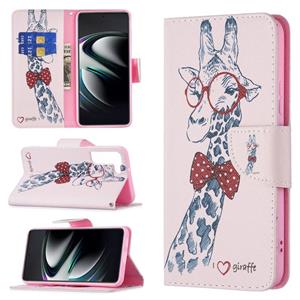 huismerk Voor Samsung Galaxy S22 + 5G Gekleurde Tekening Patroon Horizontale Flip Telefoon Lederen Case met Houder & Card Slots & Portemonnee (Herten)