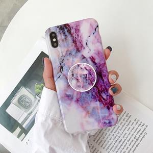 huismerk Marmer anti-drop TPU bescherming achtercover voor iPhone XS Max met opvouwbare houder (Z9)