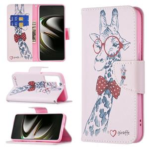 huismerk Voor Samsung Galaxy S22 5G Gekleurde Tekening Patroon Horizontale Flip Phone Lederen Case met Houder & Card Slots & Portemonnee (Herten)