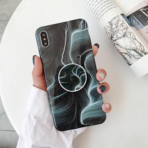 huismerk Marmer anti-drop TPU bescherming achtercover voor iPhone XS Max met opvouwbare houder (Z14)