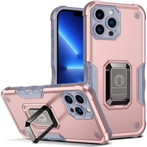 huismerk Ringhouder Antislip Armor Telefoonhoesje voor iPhone 13 Pro (Rose Gold)