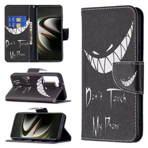 huismerk Voor Samsung Galaxy S22 5G Gekleurde Tekening Patroon Horizontale Flip Phone Lederen Case met Houder & Card Slots & Portemonnee (Smirk)