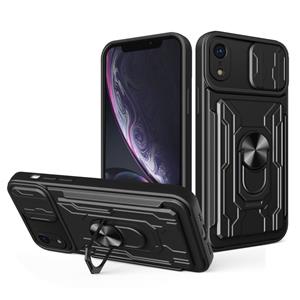 huismerk Glijdende Cockshield Card Phone Case voor iPhone XR