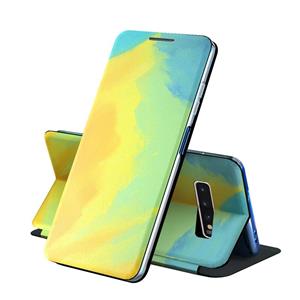 huismerk Voor Samsung Galaxy S10 plus spanning aquarel patroon huid voelt magnetische horizontale flip pu lederen tas met houder