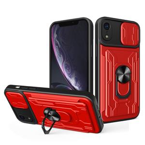 huismerk Glijdende Cockshield Card-telefooncase voor iPhone XR