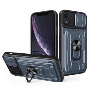 huismerk Glijdende Cockshield Card Phone Case voor iPhone XR