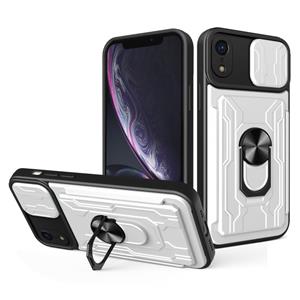 huismerk Glijdende Cockshield Card-telefooncase voor iPhone XR