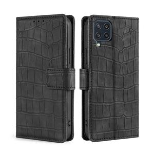 huismerk Voor Samsung Galaxy M32 Skin Feel Crocodile Texture Magnetische Sluiting Horizontale Flip PU Lederen Case met Houder & Card Slots & Wallet (Zwart)