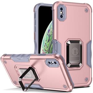 huismerk Ringhouder Antislip Armor Telefoonhoesje voor iPhone XR (Rose Gold)