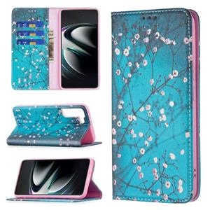 huismerk Voor Samsung Galaxy S22 + 5G Gekleurde Tekening Patroon Onzichtbare Magnetische Horizontale Flip Phone Lederen Case met Houder & Card Slots & Portemon