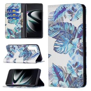 huismerk Voor Samsung Galaxy S22 + 5G Gekleurde Tekening Patroon Onzichtbare Magnetische Horizontale Flip Phone Lederen Case met Houder & Card Slots & Portemon