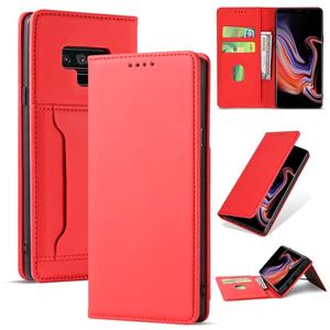 huismerk Voor Samsung Galaxy Note9 Strong Magnetism Liquid Feel Horizontal Flip Leather Case met Holder & Card Slots & Wallet(Red)