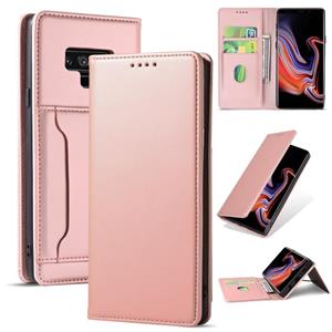 huismerk Voor Samsung Galaxy Note9 Strong Magnetism Liquid Feel Horizontal Flip Leather Case with Holder & Card Slots & Wallet(Rose Gold)