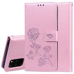 huismerk Voor Galaxy S20 Plus Rose Embossed Horizontale Flip PU Lederen Case met Holder & Card Slots & Wallet (Rose Gold)