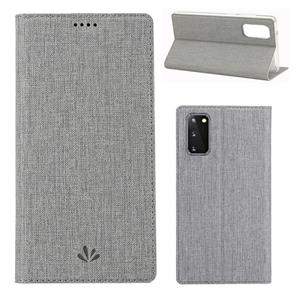 Voor Galaxy S20 ViLi Shockproof TPU + PU horizontale flip beschermhoes met kaartsleuf & houder (grijs)