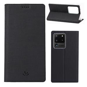 Voor Galaxy S20 Ultra ViLi Shockproof TPU + PU horizontale flip beschermhoes met kaartsleuf & houder (zwart)