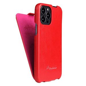 fierreshann Fierre Shann Retro Oil Wax Texture Verticale Flip PU lederen tas voor iPhone 13 Pro Max