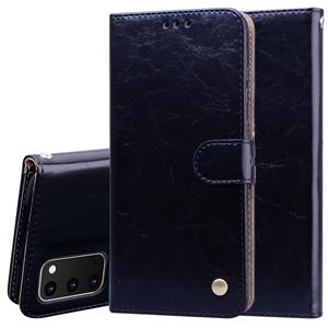 huismerk Voor Galaxy S20 Business Style Oil Wax Texture Horizontal Flip Leather Case met Holder & Card Slots & Wallet(Black)