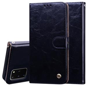 huismerk Voor Galaxy S20 Plus Business Style Oil Wax Textuur Horizontale Flip Lederen Behuizing met Houder & Card Slots & Wallet(Zwart)