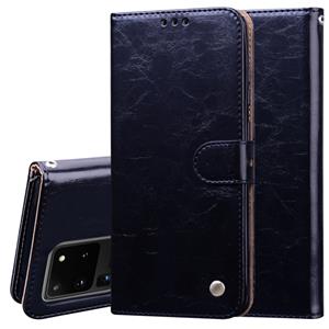 huismerk Voor Galaxy S20 Ultra Business Style Oil Wax Texture Horizontal Flip Leather Case met Holder & Card Slots & Wallet(Black)