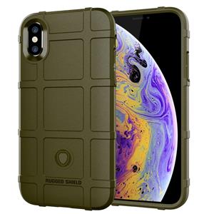 huismerk Volledige dekking schokbestendig TPU Case voor iPhone XS (groen)