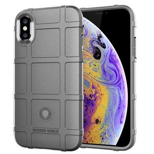 huismerk Volledige dekking schokbestendig TPU Case voor iPhone XS (grijs)