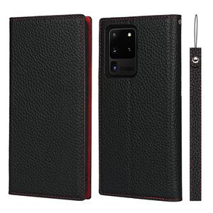 huismerk Voor Samsung Galaxy S20 Ultra Litchi Textuur Horizontale Flip Top Laag Koeienhuid Lederen Case met Houder & Kaart Slots & Portemonnee & Strap & Wire W