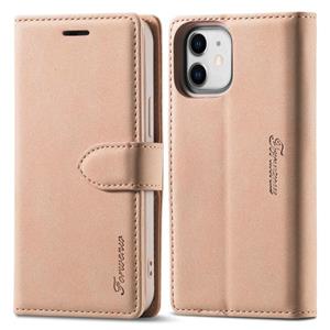 Forwenw F1 serie matte sterke magnetisme horizontale flip lederen geval met houder kaart slots & portemonnee & fotolijst voor iPhone 13 (rose goud)