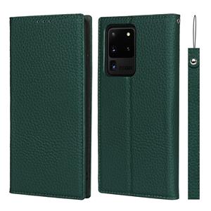 huismerk Voor Samsung Galaxy S20 Ultra Litchi Textuur Horizontale Flip Top Laag Koeienhuid Lederen Case Met Houder & Kaart Slots & Portemonnee & Strap & Wire W