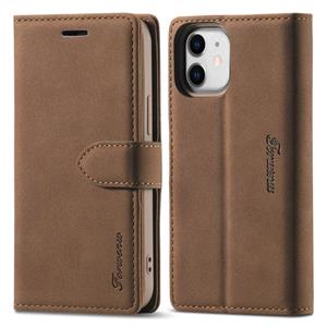 Forwenw F1 Serie Matte Sterke Magnetism Horizontale Flip Lederen Case met Houder & Kaart Slots & Portemonnee & Fotolijst voor iPhone 13 (Brown)