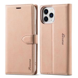 Forwenw F1 Serie Matte Sterke Magnetism Horizontale Flip Lederen Case met Houder & Kaart Slots & Portemonnee & Fotolijst voor iPhone 13 Pro (Rose Gold