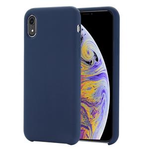 Huismerk Four Corners volledige vloeibare siliconen geval terug beschermkap voor iPhone XR 6.1 inch(Blue)