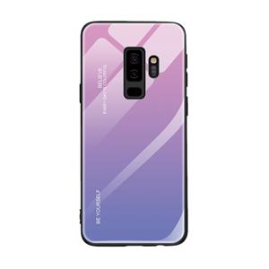 huismerk Voor Galaxy S9 Gradient Color Glass Case (Licht paars)