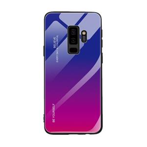 huismerk Voor Galaxy S9 gradiënt kleur glas geval (rood blauw)