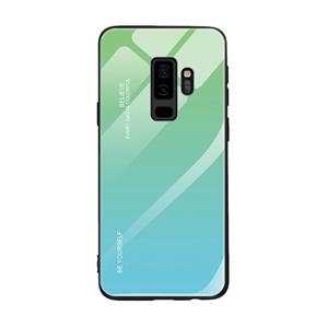 huismerk Voor Galaxy S9 Gradient Color Glass Case (Sky Blue)