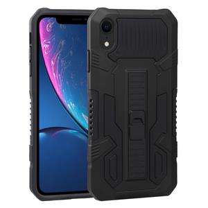 Huismerk Vanguard Warrior All Inclusive Double-color Shockproof TPU + PC Protective Case with Holder For iPhone XR(Black)