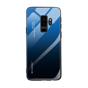 huismerk For Galaxy S9 Gradient Color Glass Case(Blue)