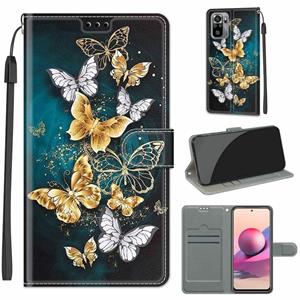 huismerk Voor Xiaomi Redmi Note 10 4G / OPMERKING 10S Voltage Gekleurde Tekening Magnetische Sluiting Horizontale Flip PU Lederen Case met Houder & Card Slots