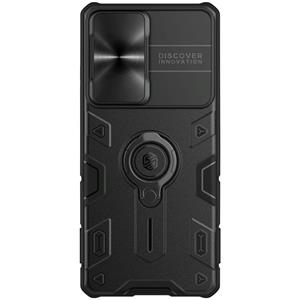 Voor Samsung Galaxy S21 Ultra 5G NILLKIN Schokbestendige CamShield Armor Beschermhoes met Onzichtbare Ringhouder (Zwart)