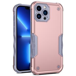 huismerk Antislip Armor Phone Case voor iPhone 13 Pro Max (Rose Gold)