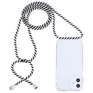 huismerk Transparante acryl airbag schokbestendige telefoon beschermhoes met Lanyard voor iPhone 12 Mini (Zebra)