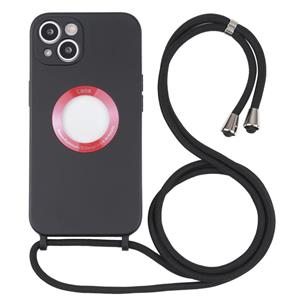 huismerk Acryl uitgehold telefoonhoesje met lanyard voor iPhone 13 mini