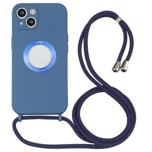 huismerk Acryl uitgehold telefoonhoesje met lanyard voor iPhone 13 mini